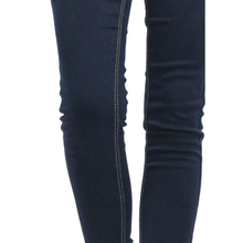 Load image into Gallery viewer, Dark Denim Mid Rise Double Button Skinny Stretch Jeans
