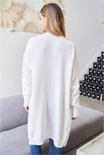 Load image into Gallery viewer, Cable Knit Cardigan Sweater in Ivory
