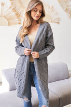 Load image into Gallery viewer, Cable Knit Cardigan Sweater in Heather
