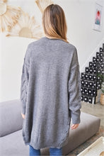 Load image into Gallery viewer, Cable Knit Cardigan Sweater in Heather
