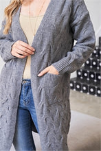 Load image into Gallery viewer, Cable Knit Cardigan Sweater in Heather
