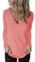 Load image into Gallery viewer, Coral Strappy Long Sleeve Top Size L
