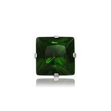 Load image into Gallery viewer, Sterling Silver Stud Earrings in Emerald
