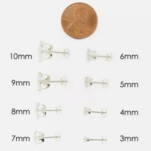 Load image into Gallery viewer, Sterling Silver Stud Earrings in Emerald
