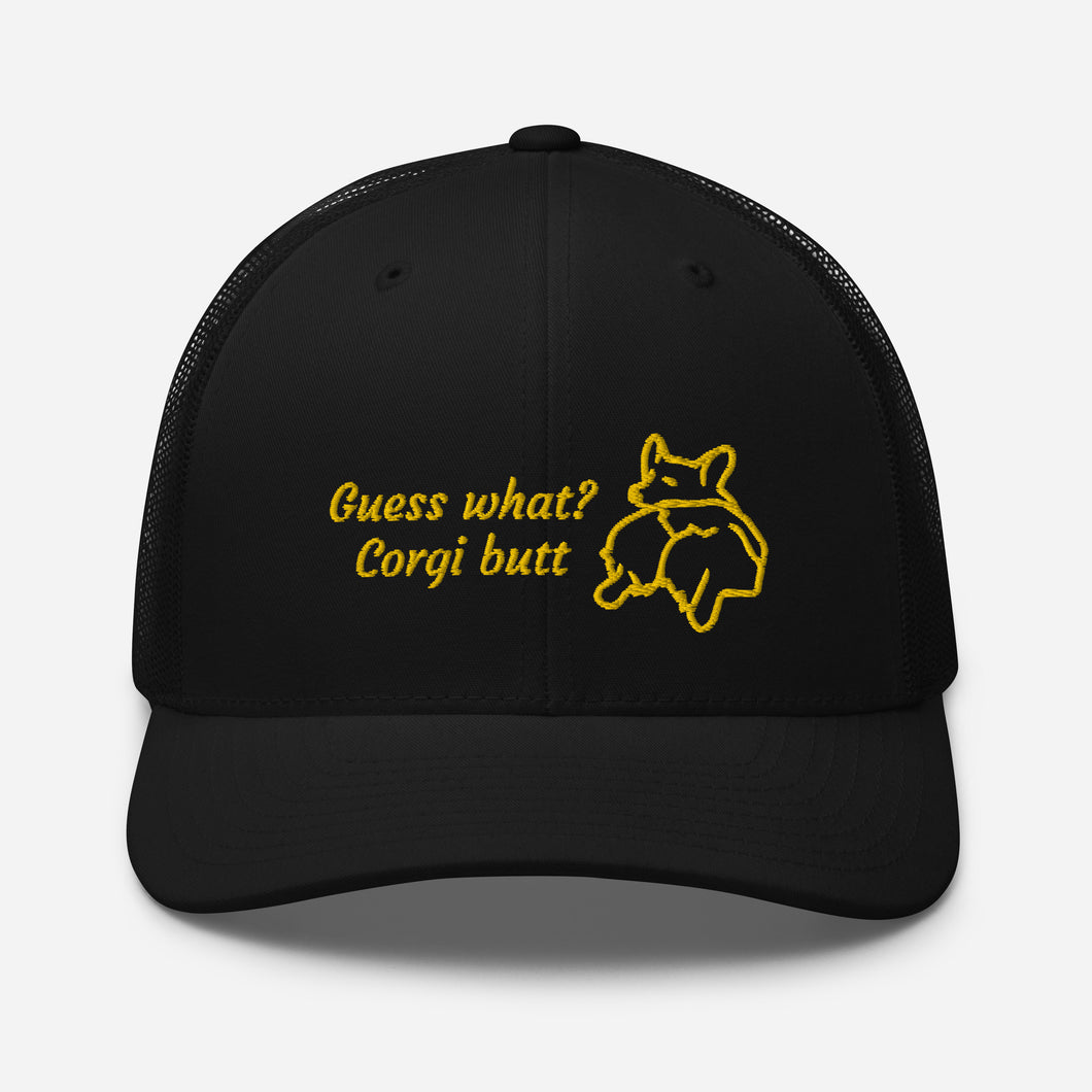 Guess What Corgi Butt Mesh Baseball Hat