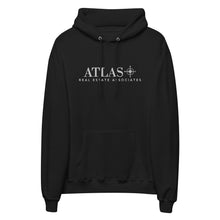 Load image into Gallery viewer, Atlas White Embroidered Unisex Fleece Hoodie
