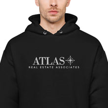 Load image into Gallery viewer, Atlas White Embroidered Unisex Fleece Hoodie
