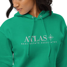 Load image into Gallery viewer, Atlas White Embroidered Unisex Fleece Hoodie
